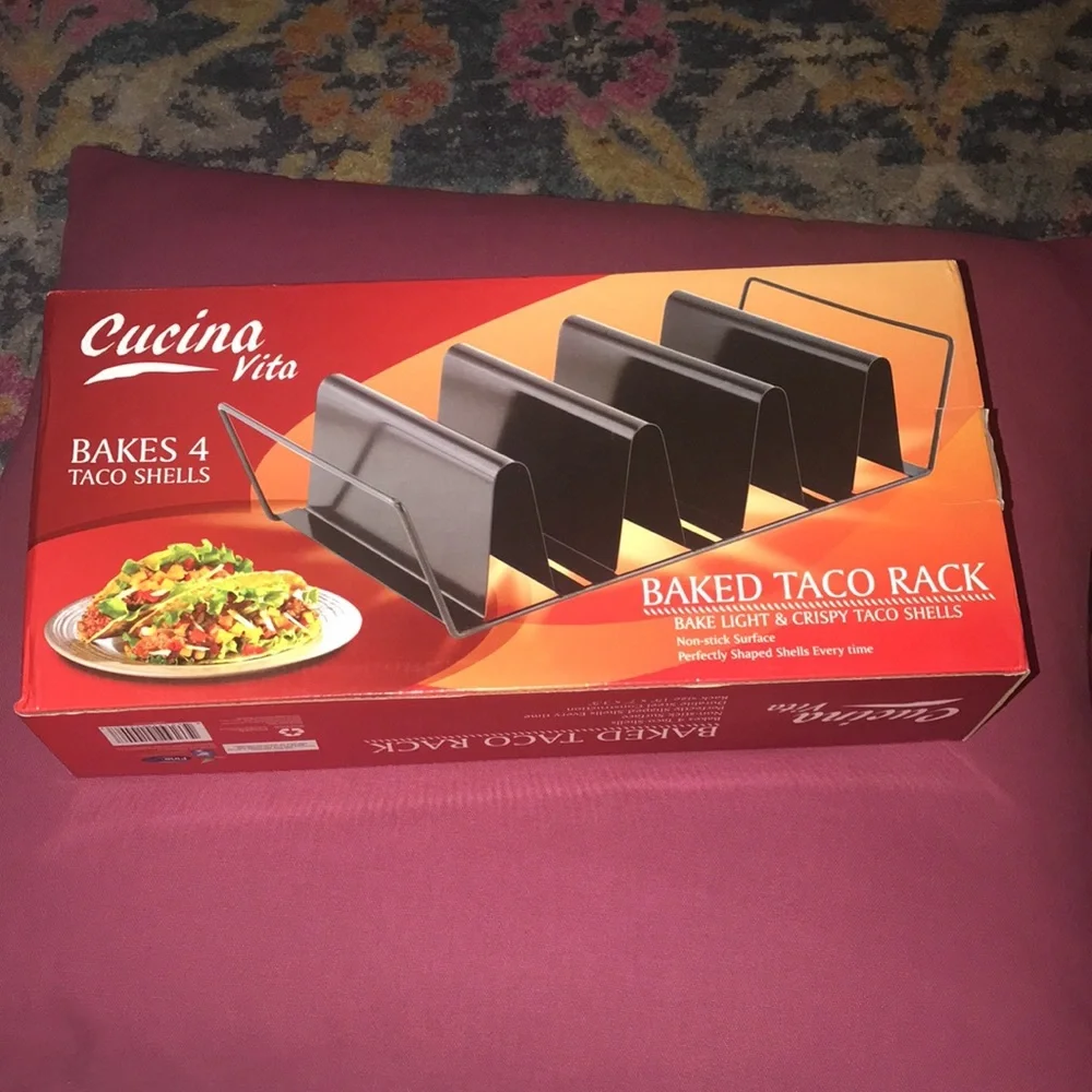 NWT Cucina Vita Baked Taco Rack NIB Bakes 4 Taco Shells